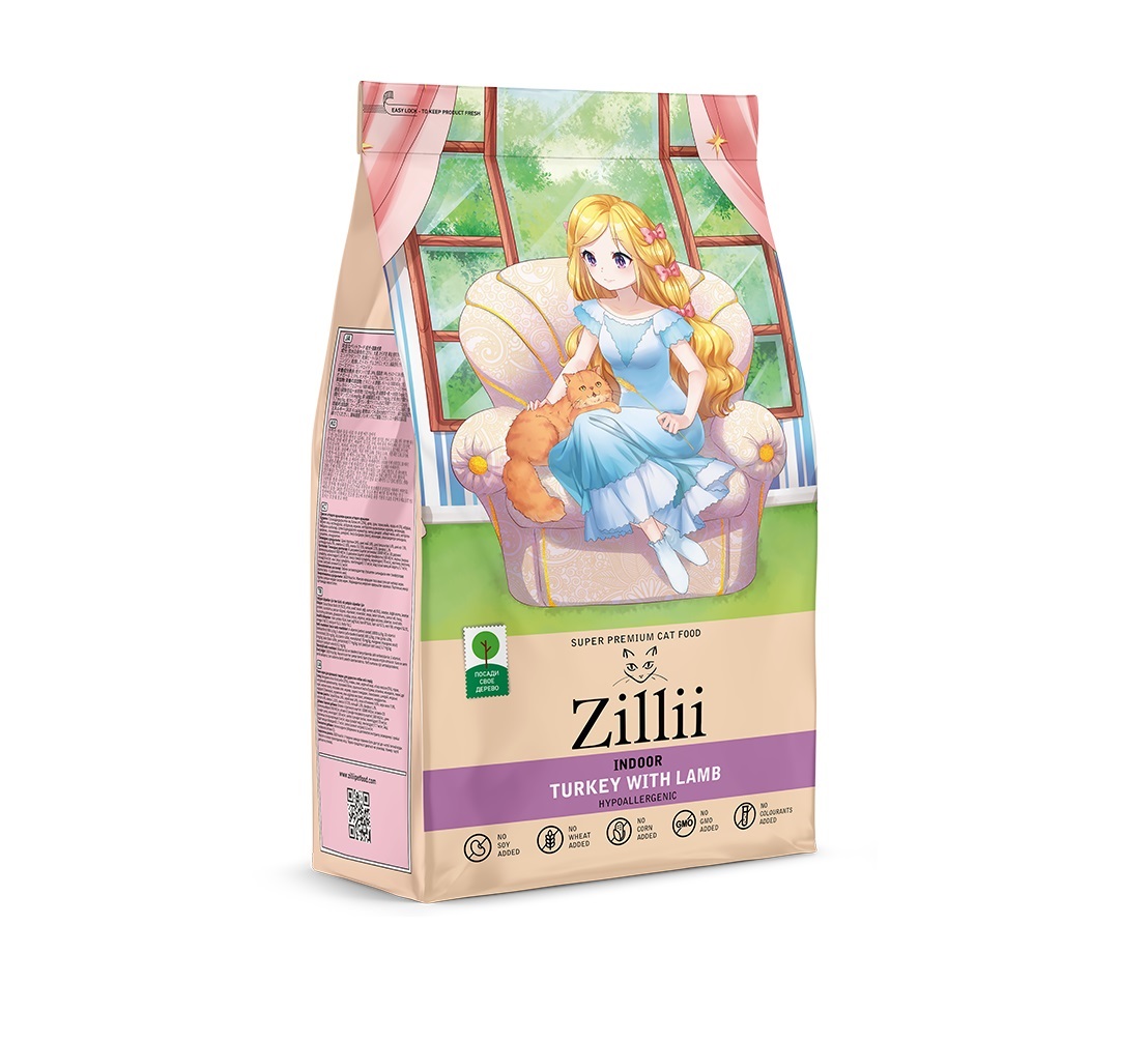 Зилли 2кг - Индейка/Ягненок, для кошек Домашних (Zillii) + Подарок