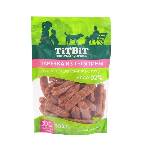 Нарезка из Телятины 300гр - для собак (TitBit)