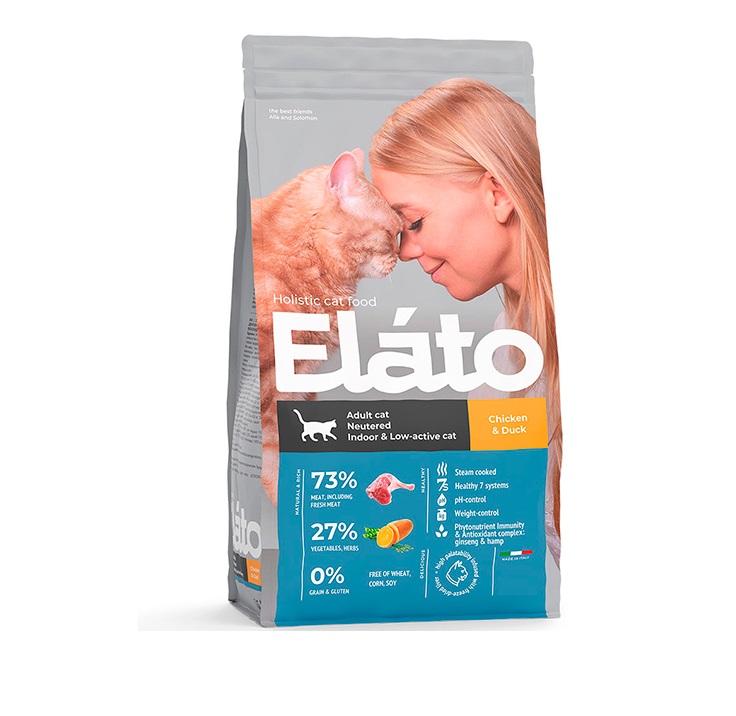 Элато Холистик 300гр - Курица/Утка - для кошек Стерилизованных (Elato Holistic)