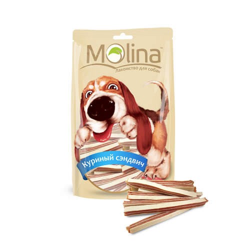 Молина 80гр - Куриный сэндвич, лакомство для собак (Molina)