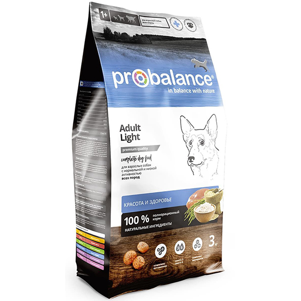 ПроБаланс 3кг для собак Лайт низкокалорийный (ProBalance) + Подарок