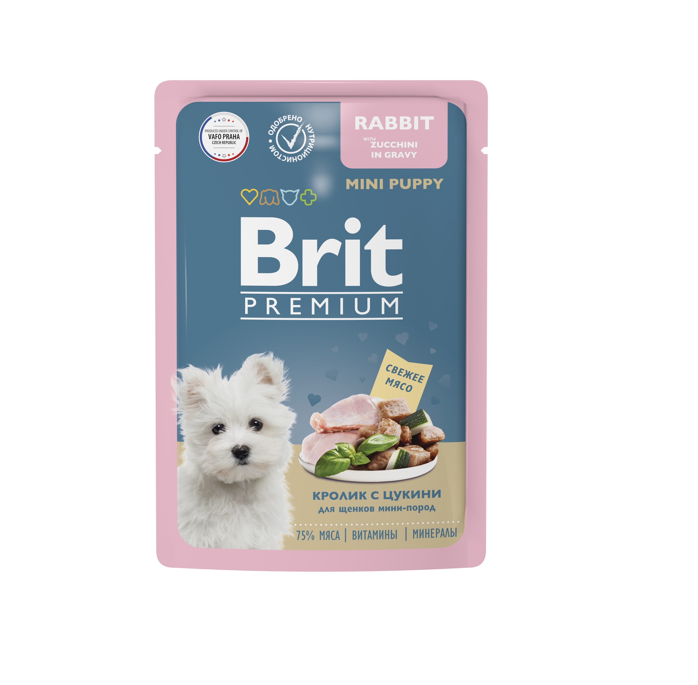 Брит 85гр - Кролик/Цукини - Соус - для Щенков Мини (Brit Premium by Nature)