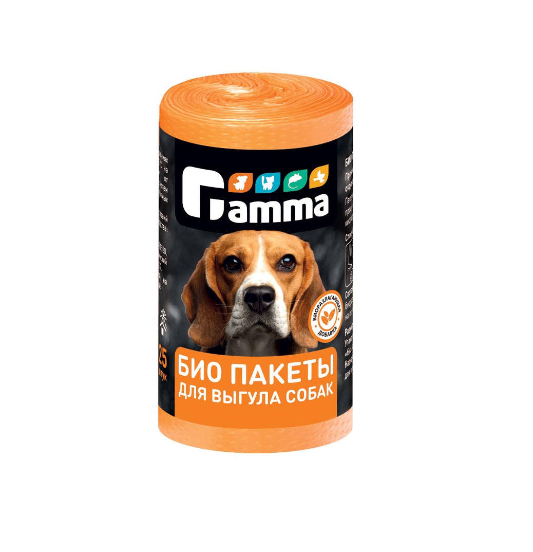 Пакеты для выгула собак "Gamma" (25шт, 1 рулон + Подарок