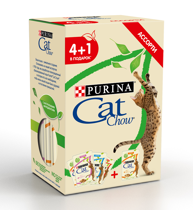 Кэт Чау 85гр - Эдалт 4+1 (Cat Chow)