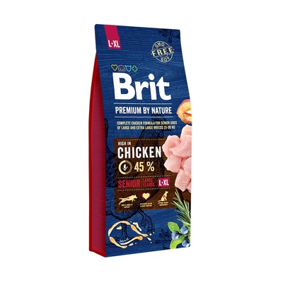 Брит 15кг для Пожилых собак Крупных и Гигантских пород Курица (Brit Premium by Nature)