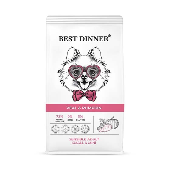 Бест Диннер 3кг - Телятина/Тыква - для мелких собак (Best Dinner)
