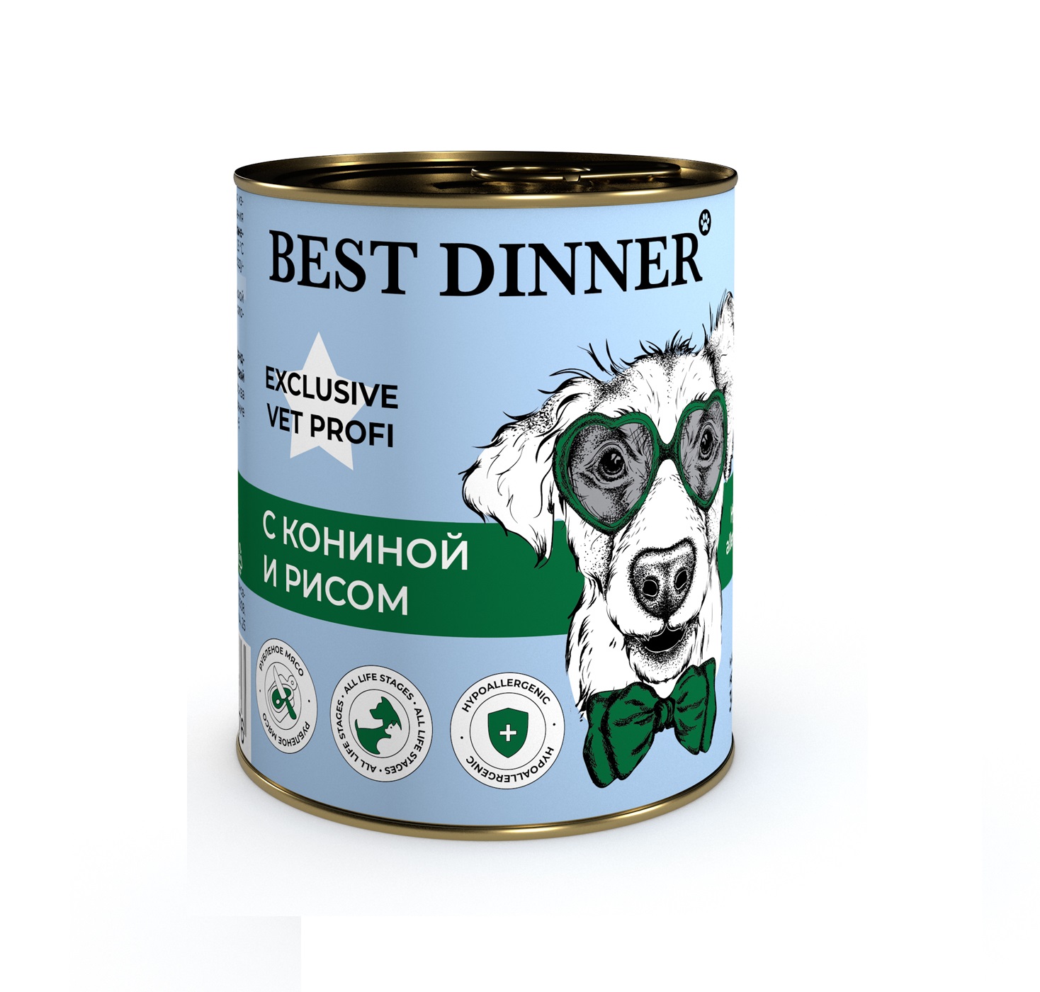 Бест Диннер 340гр - Диета Гипоаллердженик - Конина/Рис - для собак (Best Dinner) + Подарок