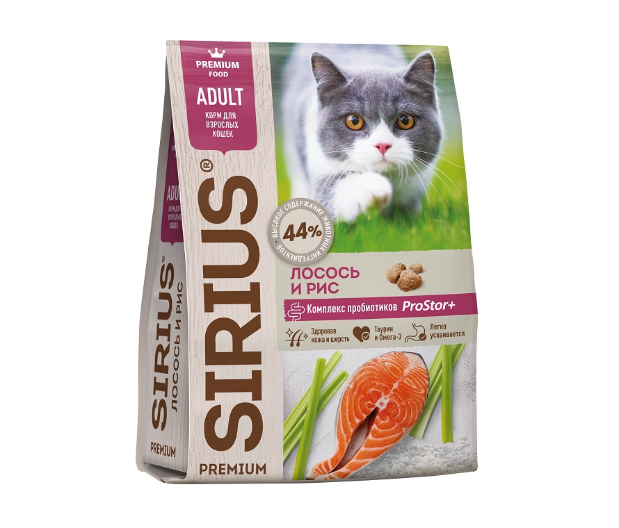 Сириус 10кг - для кошек Лосось (Sirius)