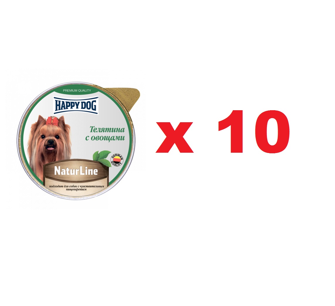 Хэппи Дог 125гр - Телятина/Овощи - паштет для собак, ламистер (Happy Dog) 1кор = 10шт