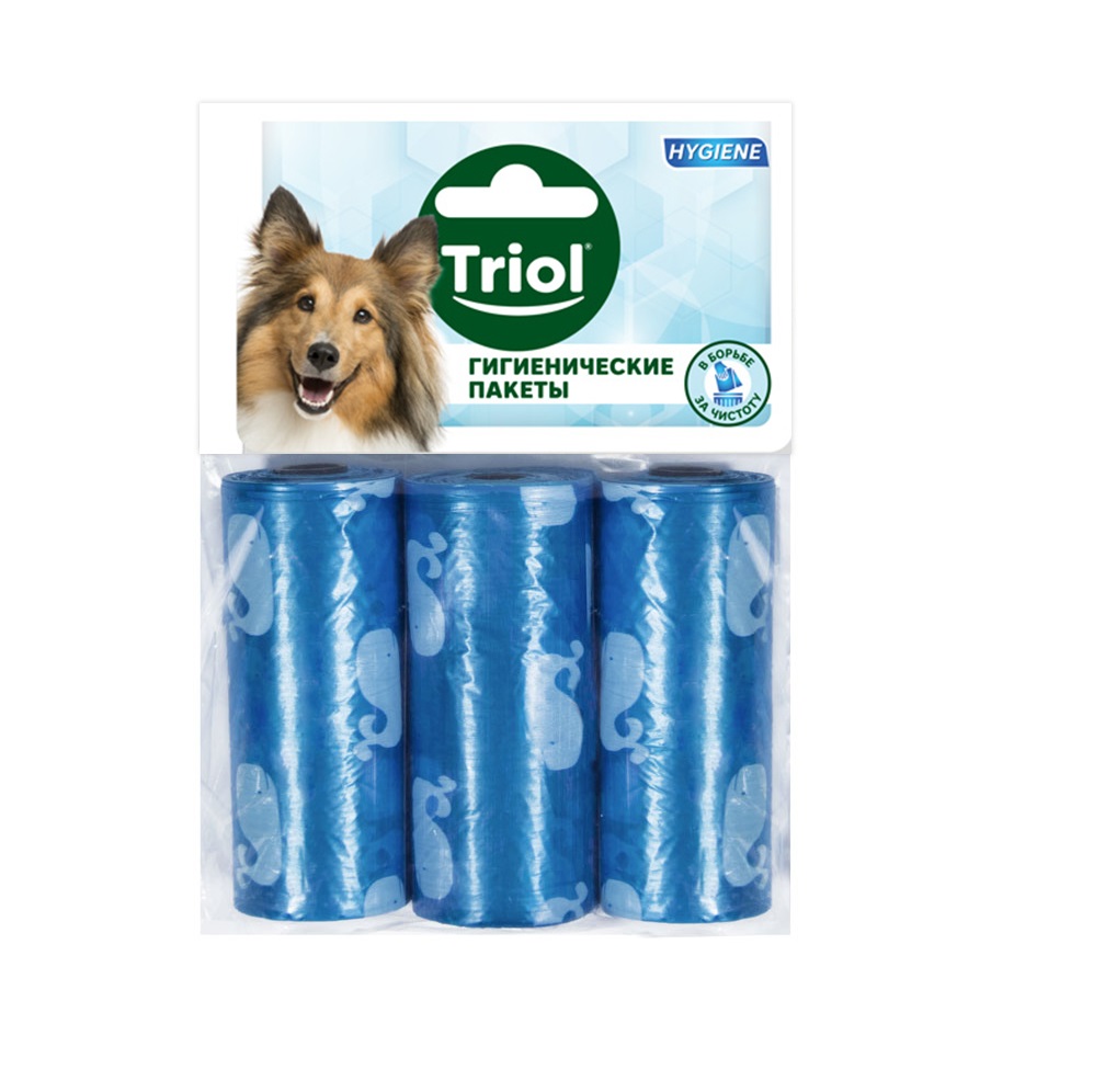 Пакеты для выгула собак "Triol" (15шт) - 3 рулона