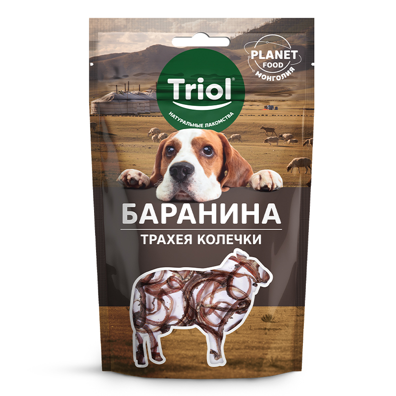 Трахея Баранья в колечках 25гр "Planet Food" - лакомство для собак (Triol)