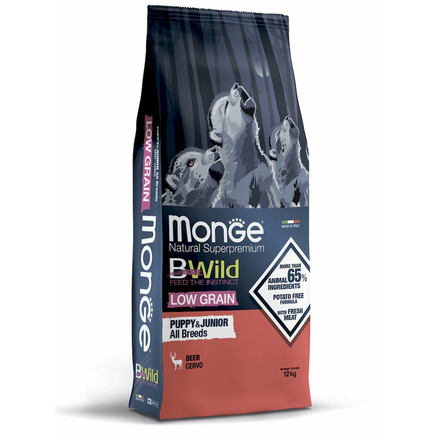 Монж 2,5кг - BWild - Олень, НИЗКОзерновой корм для Щенков (Monge BWild Low Grain)