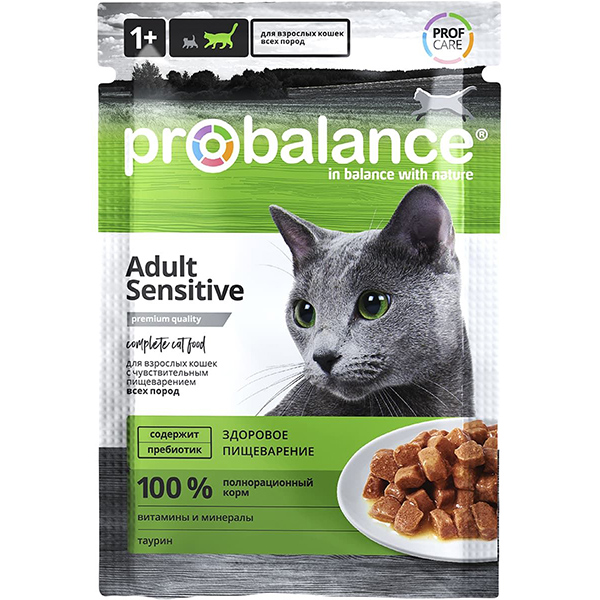 ПроБаланс 85гр пауч - Сенситив в Соусе, для кошек (ProBalance)