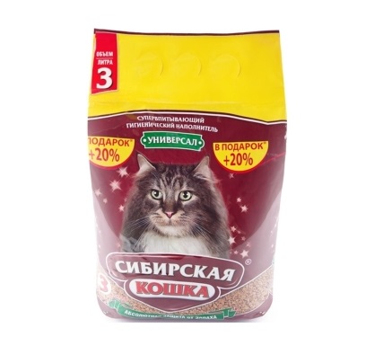 Сибирская кошка "Универсал" впитывающий, 3л + 20% в подарок
