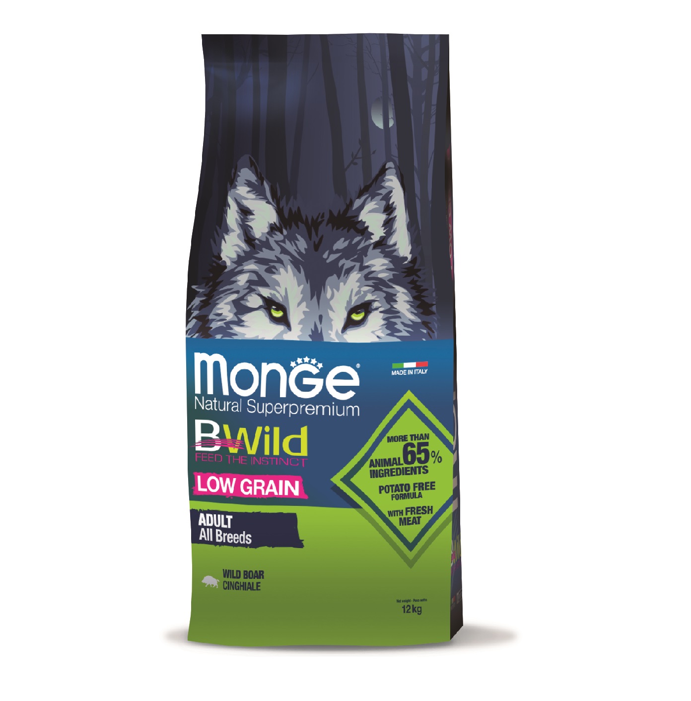 Монж 2,5кг - BWild - Кабан, НИЗКОзерновой корм для собак (Monge BWild Low Grain)