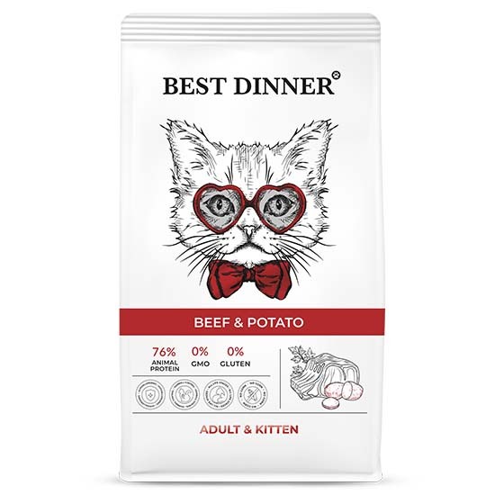 Бест Диннер 1,5кг - Говядина/Картофель - для котят (Best Dinner)