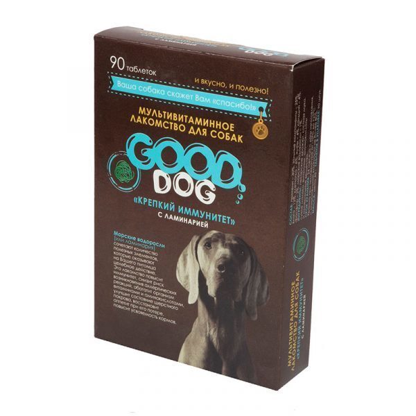Гуд Дог 90т - Крепкий Иммунитиет с Ламинарией - лакомство для Собак (Good Dog)