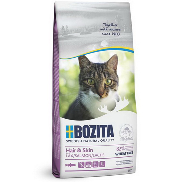Бозита 2кг - для кошек с Чувствительной Шерстью и Кожей, Лосось (Bozita)