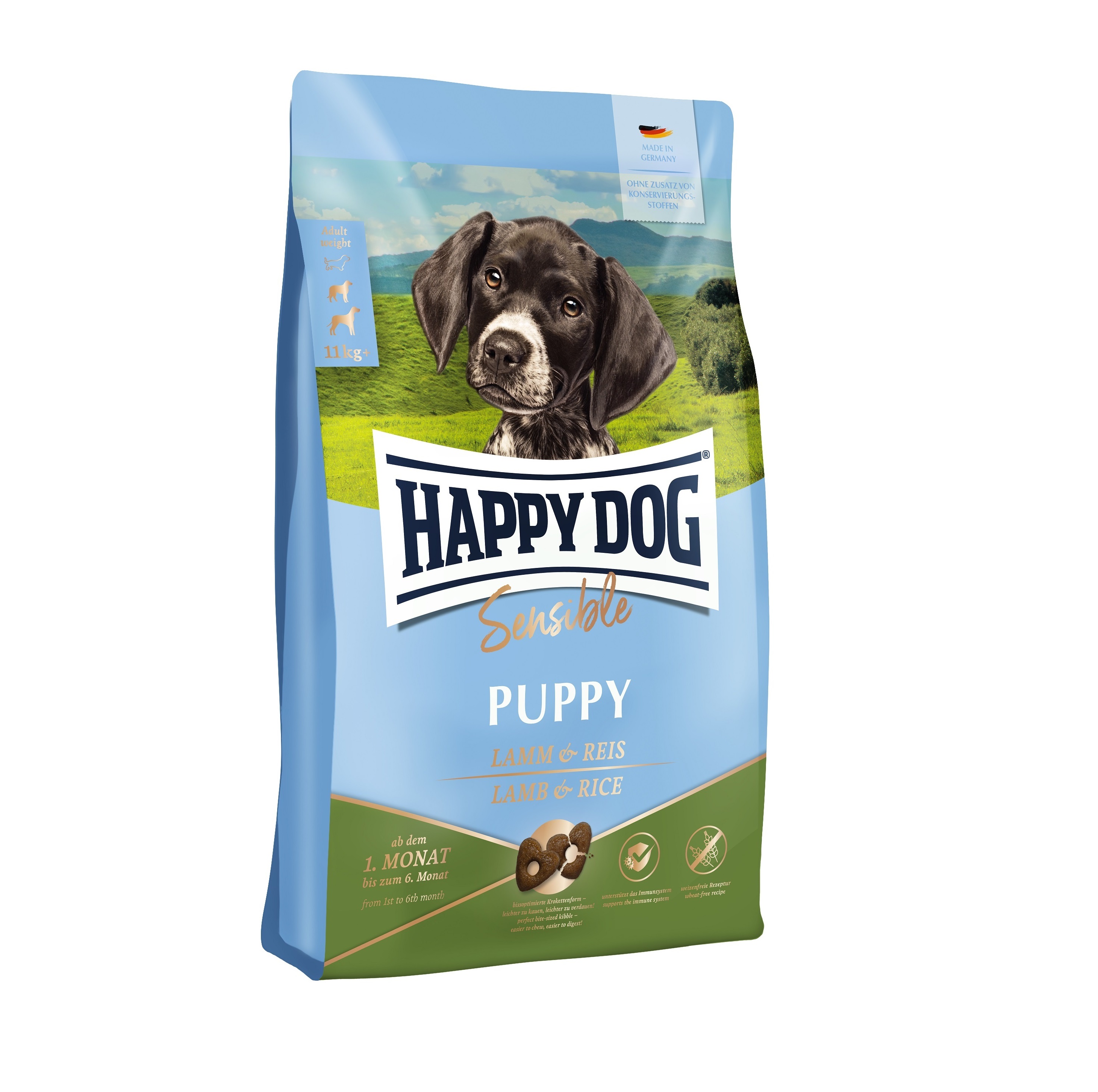 Хэппи Дог 1кг Медиум/Лардж Паппи - для щенков Средних/Крупных пород с 4-х недель (Happy Dog)