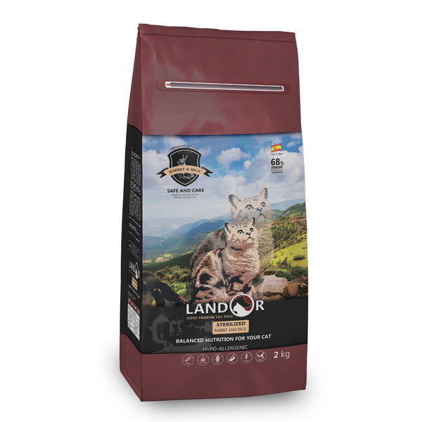 Ландор 400гр - Кролик/Рис, для кошек Стерилизованных (Landor)