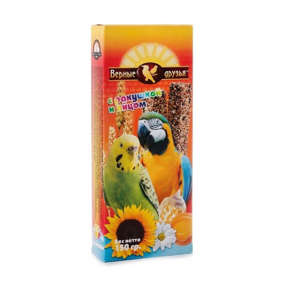 САМОВЫВОЗ !!! Верные Друзья палочки для попугаев - Ракушка/Яйцо - 2шт, 150гр