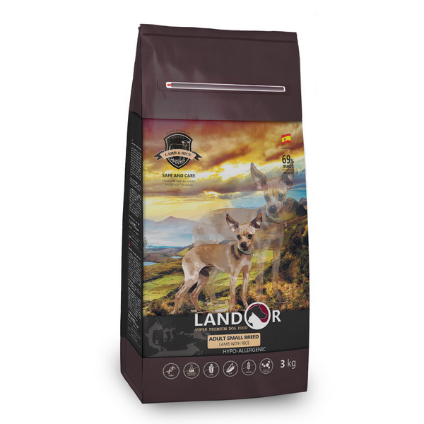 Ландор 15кг - Ягненок/Рис для собак Мелких (Landor)