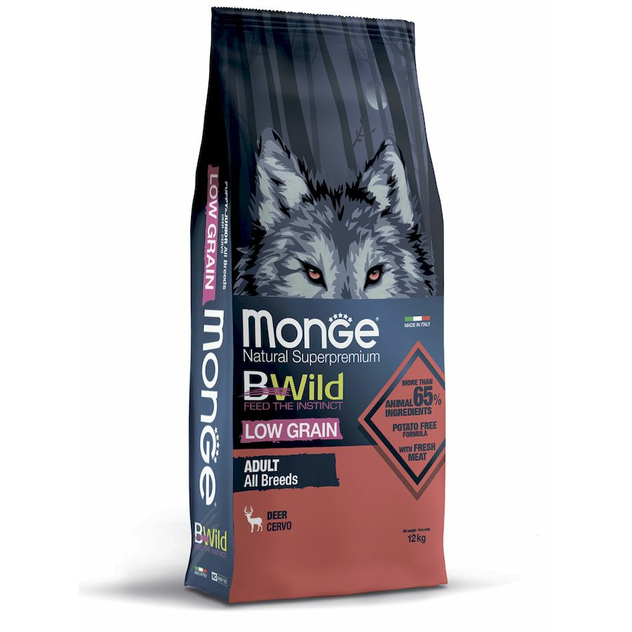 Монж 2,5кг - BWild - Олень, НИЗКОзерновой корм для собак (Monge BWild Low Grain)