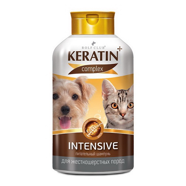 Шампунь "Keratin+" Intensive для жесткошерстных собак и кошек 400мл