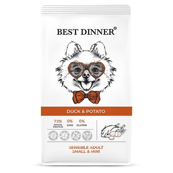 Бест Диннер 1,5кг - Утка/Картофель - для мелких собак (Best Dinner)