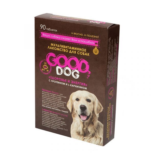 Гуд Дог 90т - Здоровье и Энергия - лакомство для Собак (Good Dog)