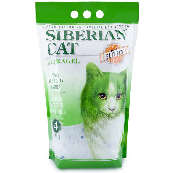 Сибирская кошка "Элитный" силикагель 4л - Зеленый