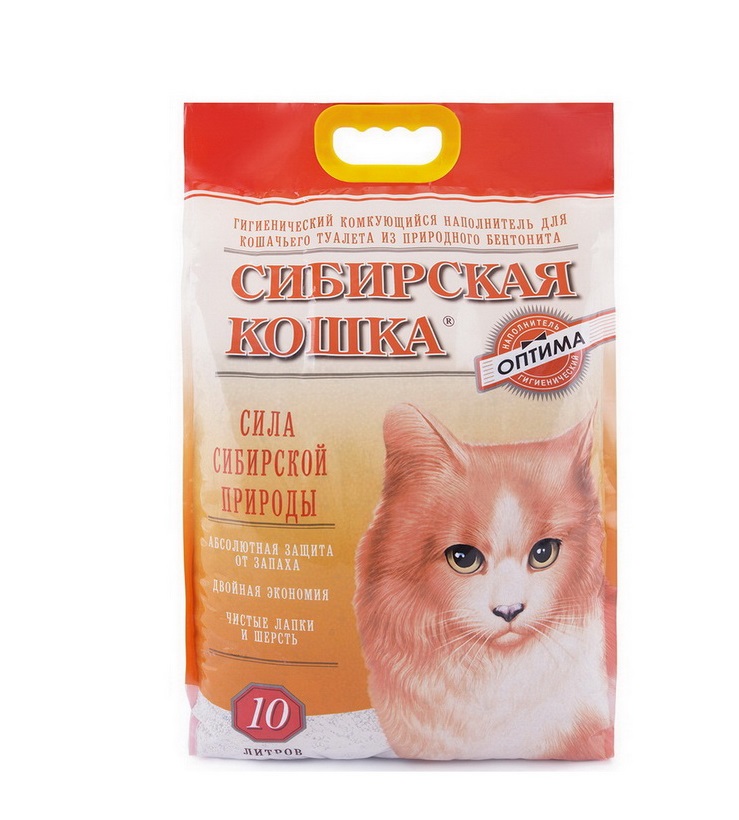 Сибирская кошка "Оптима" 10л, комкующийся