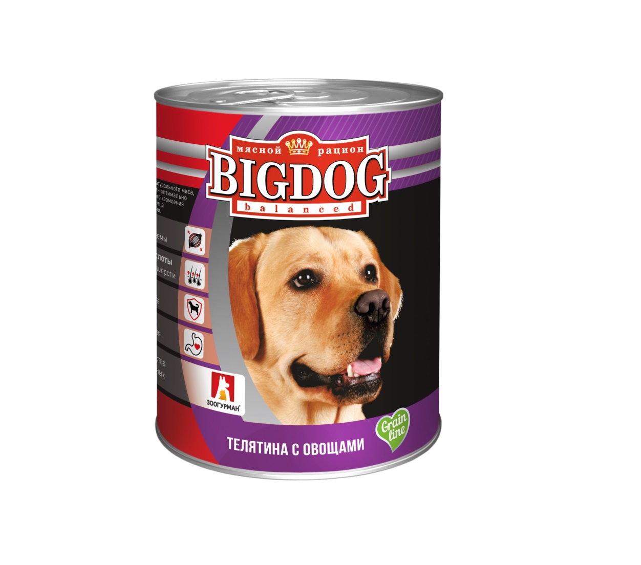 Биг Дог 850гр - Телятина/Овощи (Big Dog), Зоогурман