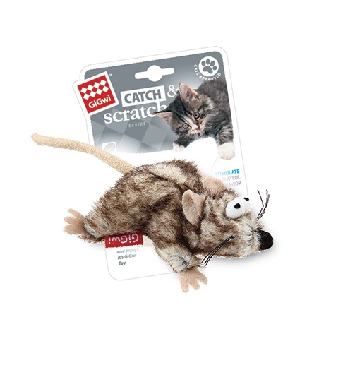 Мышка с кошачьей мятой 8см, серия CATCH & SCRATCH арт.75383 (GiGwi)