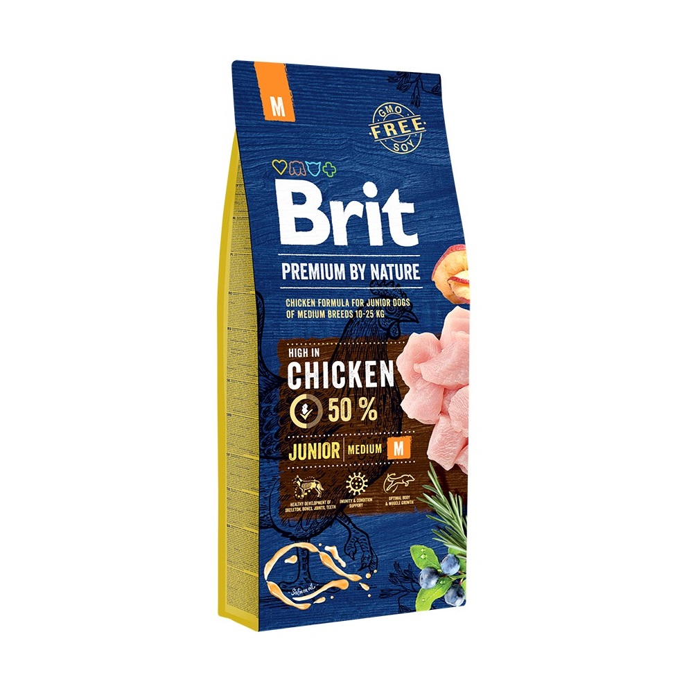 Брит 18кг для щенков Средних пород Курица (Brit Premium by Nature)