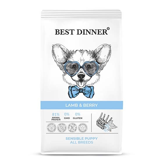 Бест Диннер 3кг - Ягненок/Ягоды - для щенков (Best Dinner)