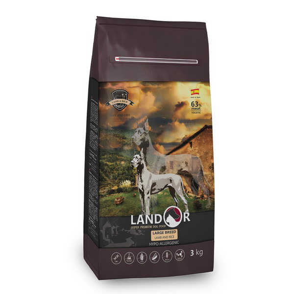 Ландор 15кг - Ягненок /Рис для Собак Крупных пород (Landor)