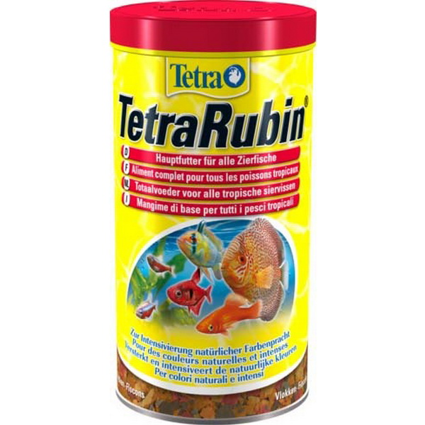 Тетра Рубин 1л (Rubin Flakes) - Хлопья для Окраса, для всех видов рыб (Tetra)
