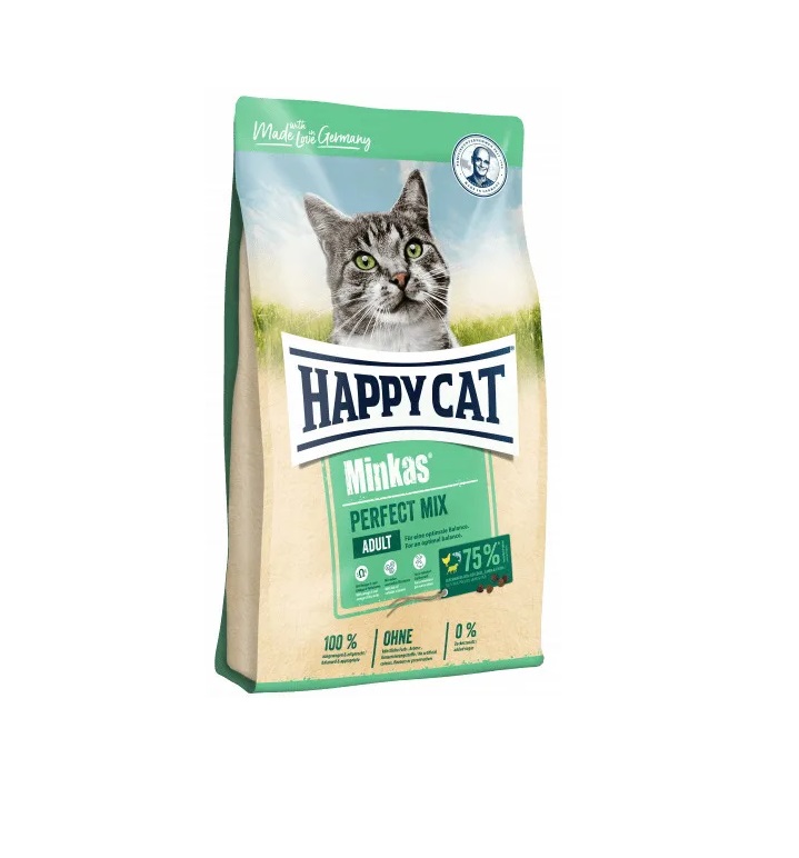 Хэппи Кэт Минкас 10кг - Птица/Ягненок/Рыба - сухой корм для взрослых кошек (Happy Cat)