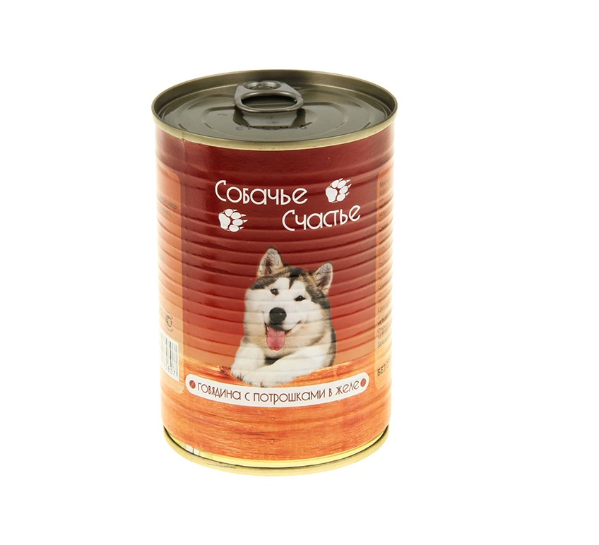Собачье счастье 410гр - Говядина с потрошками