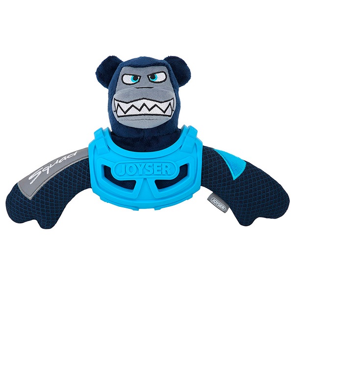 Игрушка для собак Squad Медведь J-Bear в броне с пищалкой M/L голубой, 32см (JOYSER)