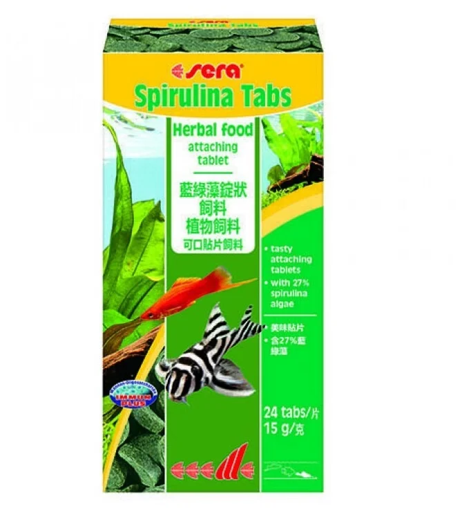 Сера Спирулина Табс, 24шт 15гр, растительный корм в таблетках для рыб (Sera)