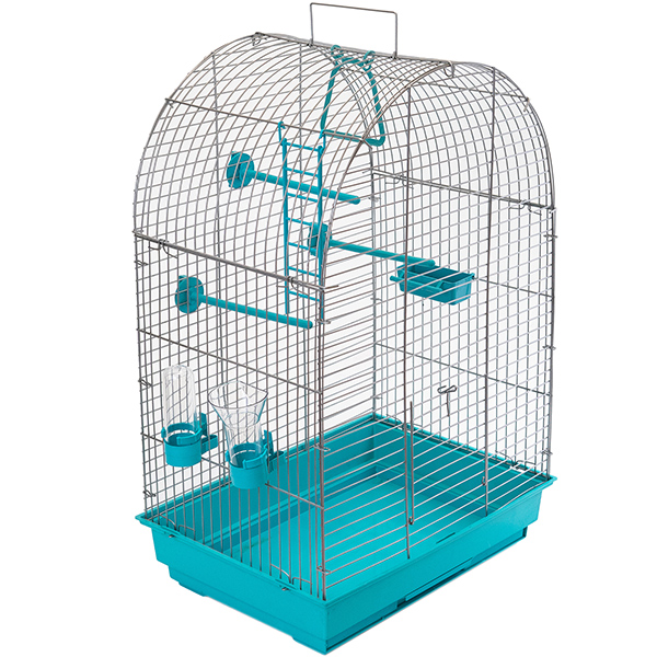Клетка для птиц "Eco" Кеша, поилка, кормушка, жердочка (42х30х65см )