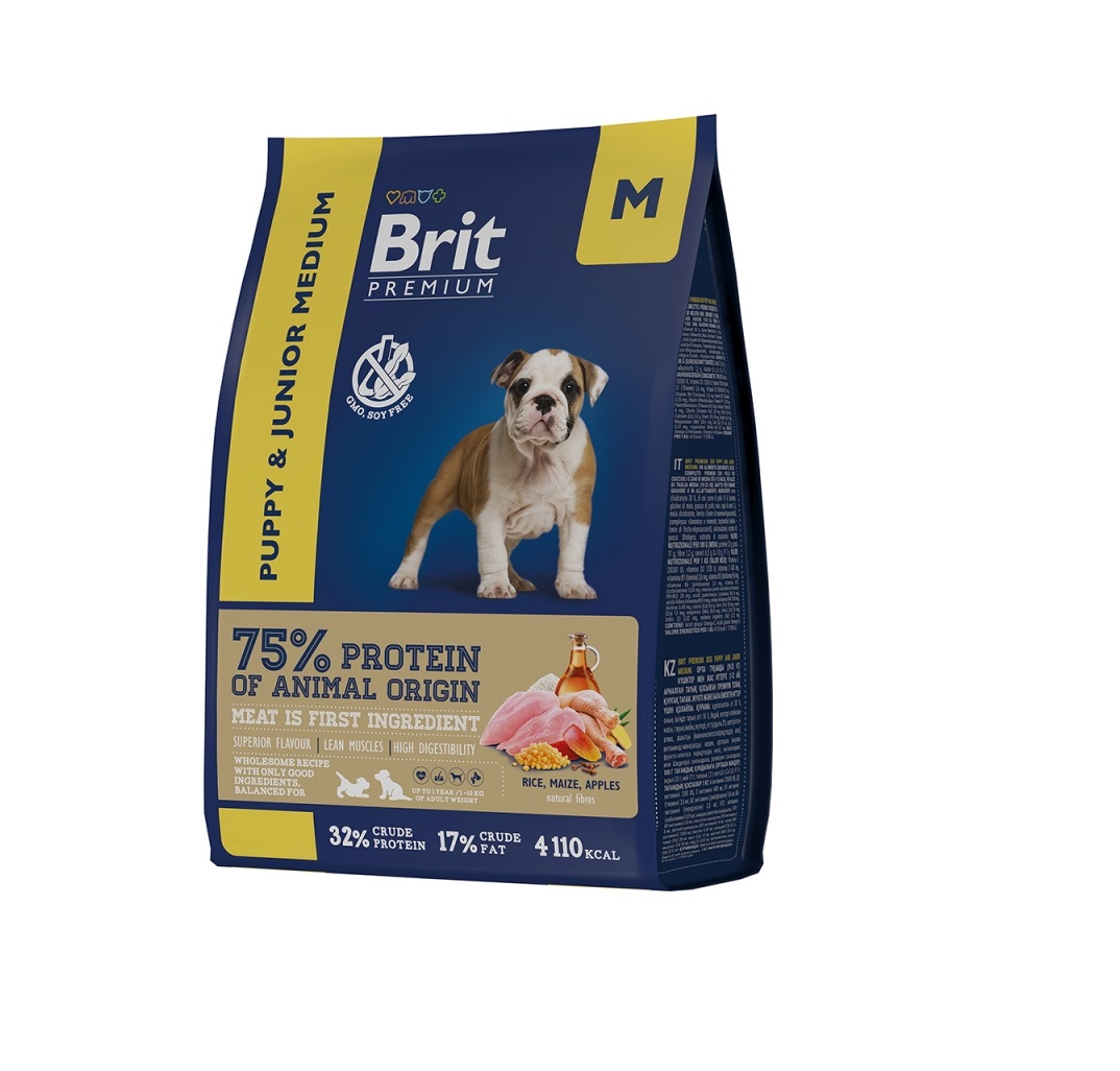 Брит 1кг для щенков Средних пород Курица (Brit Premium by Nature)