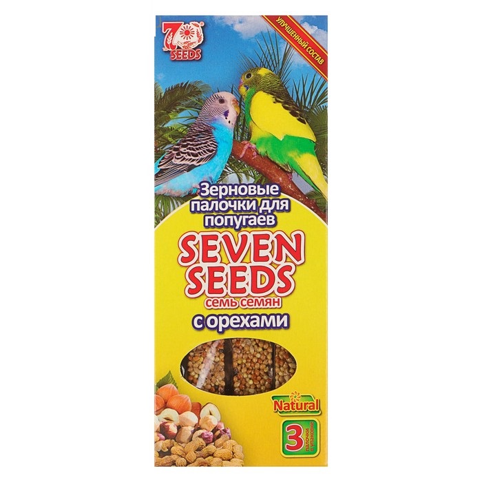 Семь Семян - палочки для попугаев Орех, 3шт (90гр) (Seven Seeds)