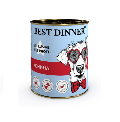 Бест Диннер 340гр - Диета Гастро - Конина - для собак (Best Dinner)