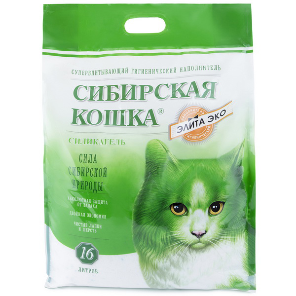 Сибирская кошка "Элитный" силикагель 16л Зеленый