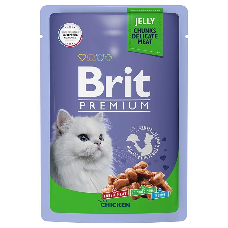 Брит Премиум пауч 85гр - Желе - Цыпленок (Brit Premium by Nature)
