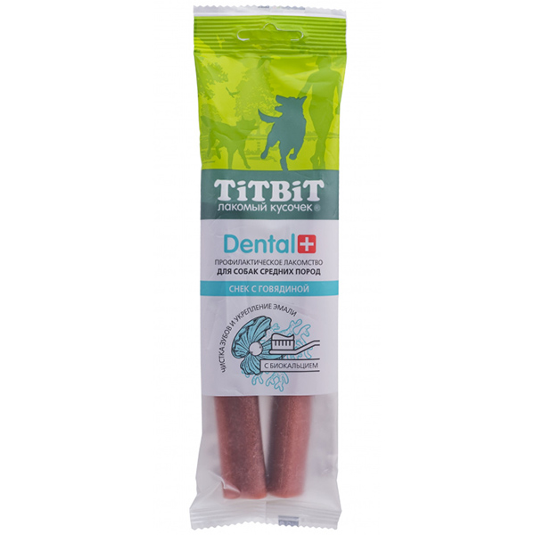 Дентал+ Снек 85гр - Говядина - для собак Средних (TitBit)