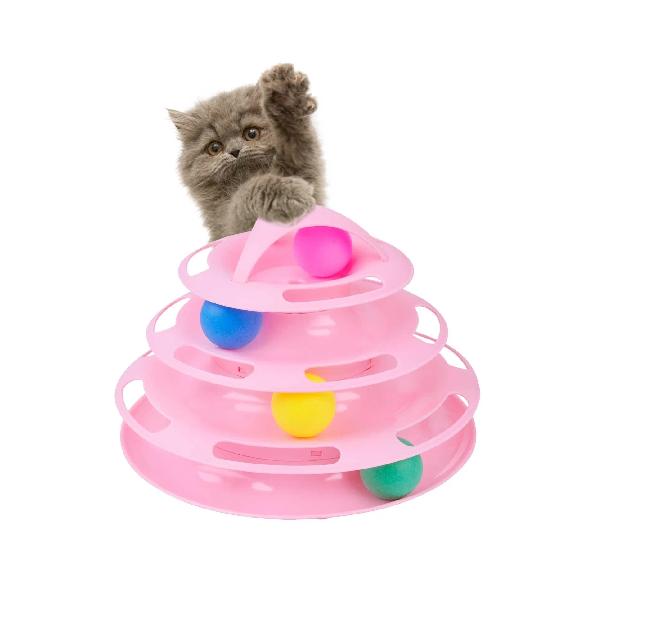 Трек игровой для кошки "Башня с мячами" 25см (Чистый котик)